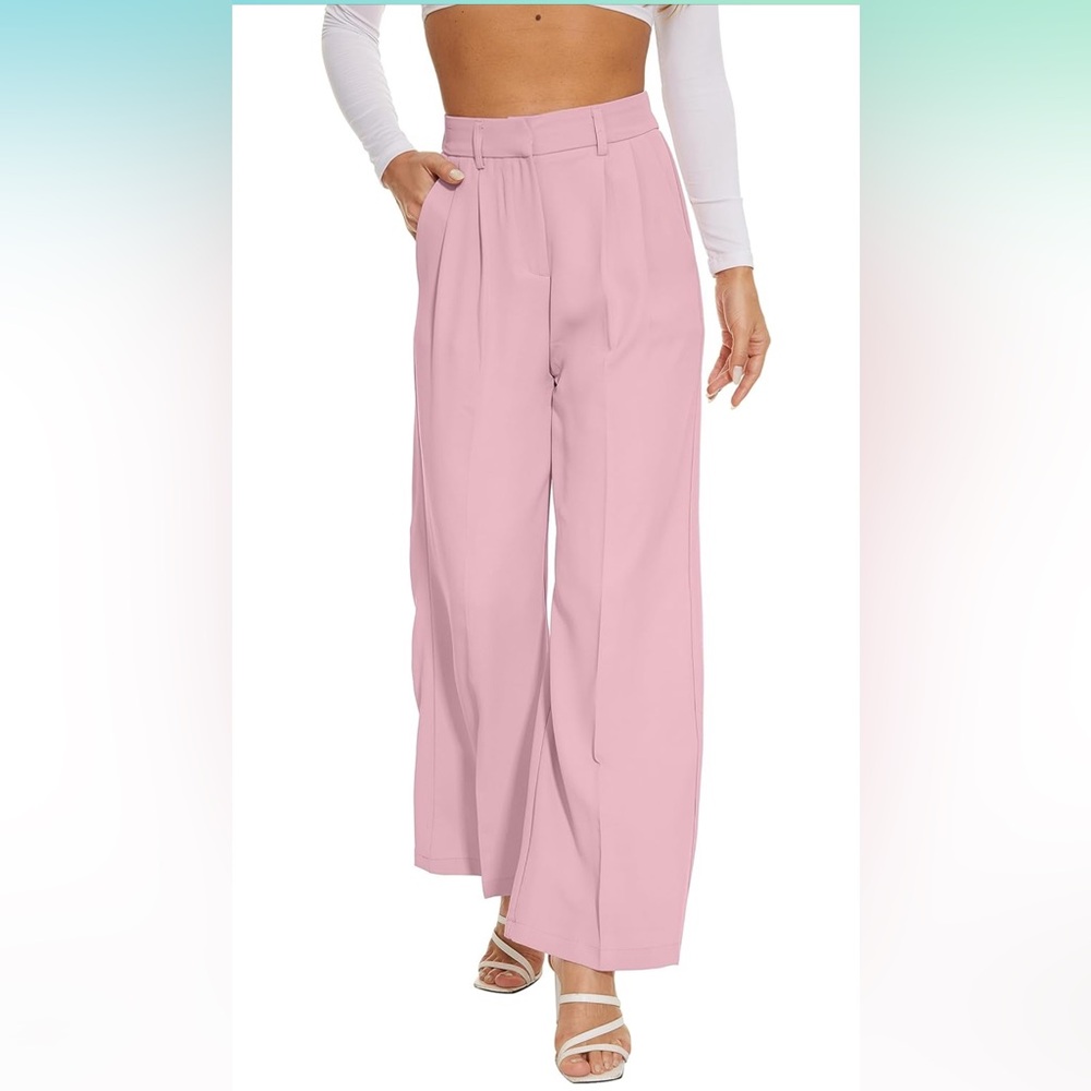NWT FUNYYZO Women's Wide Leg Pants High Elastic Waisted in The Back Trousers